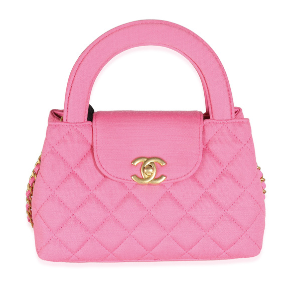 Chanel Handbags - Chanel Pink Quilted Jersey Nano Kelly Shopper